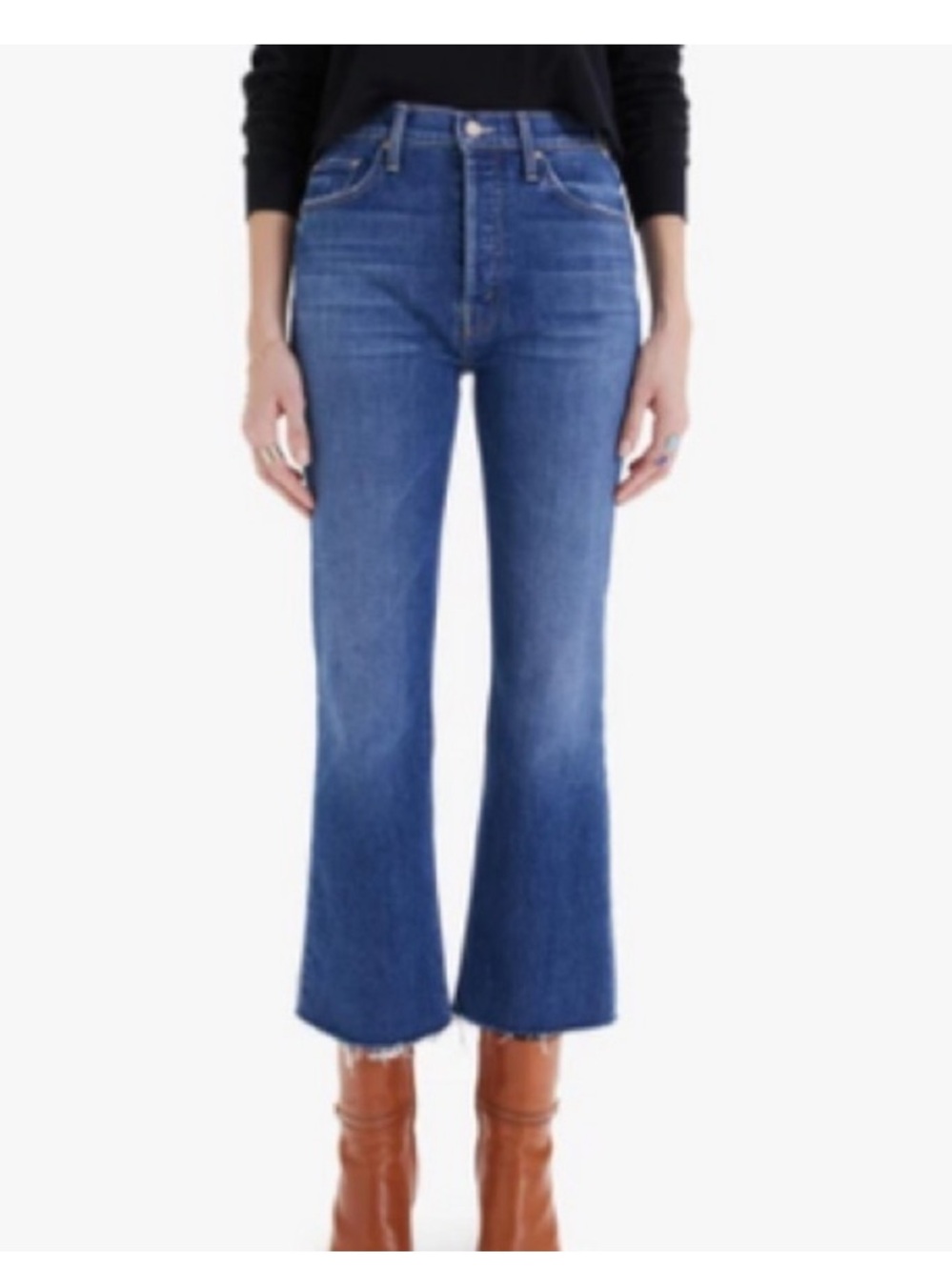 MOTHER The Tripper Ankle Fray Jeans in Nature Touch Base Size 26 High Rise